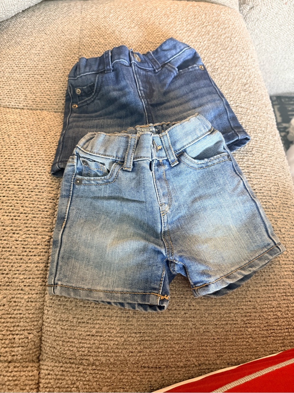 The Children's Place Light Blue and Dark Blue Denim Shorts Set